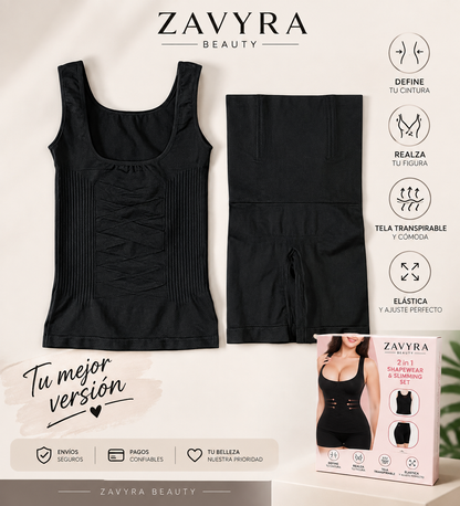 Faja moldeadora 2 en 1 negro  ( camiseta + faja )